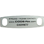 Bild: CODE-No.com Sicherheitslabel Alu für Trageriemen mit 8 mm Breite [Foto: CODE-No.com]