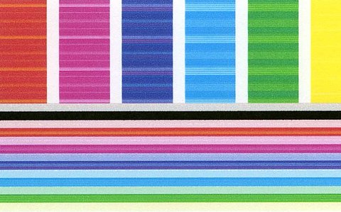 Streifiger Ausdruck der Digagnoseseite während der HP-Vergleichsstudie über Nachfülltintenpatronen [Foto: Innovationstechnik GmbH] [Foto: MediaNord]