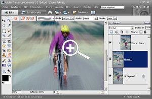 Bild 4. In Photoshop Elements brauchen Sie eine Zwischenebene, um Original und verfremdete Bildebene verlustfrei zu mischen [Foto: Getty Images]