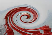 Bild 19. Bildstabilisatoren - Feuerwehrschlauch-Spritze mit Swirl Filter [Foto: Wilfried Bittner]