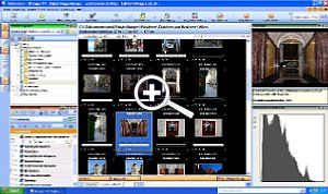 Die Benutzeroberfläche mit Dateibrowser, Miniaturenübersicht, Vorschau und Histogramm. [Foto: Torsten Kieslich]