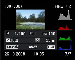 Sony Alpha 200 Wiedergabe mit Detailinfos und Histogramm [Foto: MediaNord]