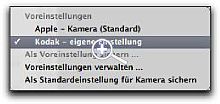 Aperture 2.1 – RAW-Feineinstellungen lassen sich als eigene Presets speichern [Foto: Torsten Kieslich]