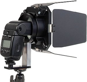 flash2softbox Adapter – Adapter mit Lichtklappen [Foto: Sambesi Group]