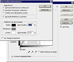 Aus den Optionen zu Gradationskurven oder Tonwertkorrektur heraus lassen sich die 1-Click-Automatiken ebenfalls aufrufen. [Foto: Heico Neumeyer]