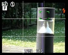 Olympus SP-570 UZ LiveView mit Gittereinblendung [Foto: MediaNord]