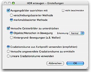 Bild 4: Ausrichtungsoptionen bei der HDR-Erstellung [Foto: Dr. Thomas Hafen]