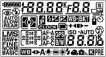 Nikon D90 – Info-LCD mit maximalen Anzeigen [Foto: Nikon]