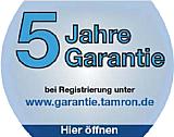 Tamron-Aufkleber 5-Jahres-Garantie [Foto: Tamron]