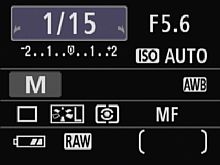 Canon EOS 1000D – Status-Display [Foto: Yvan Boeres]