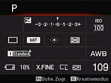 Sony Alpha 900 – Infobildschirm [Foto: MediaNord]