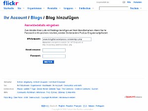 Fototipp – Blog Verknüpfung bei Flickr  [Screenshot: MediaNord ]