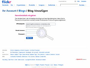 Fototipp – Blog Verknüpfung bei Flickr  [Screenshot: MediaNord ]
