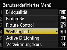 Nikon Coolpix P6000 – Benutzerdefiniertes Menü [Foto:MediaNord]