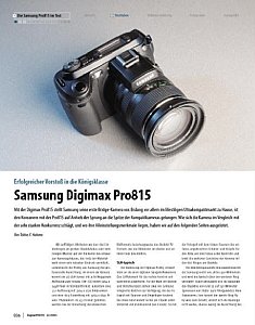 DigitalPhoto&nbsp;Kamera-Einzeltest&nbsp;Samsung Digimax Pro815