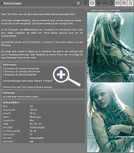 Sedcard des Models &raquo;Katrin Riemann« auf model-kartei.de [Foto: MediaNord]