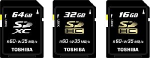 Toshiba SDXC-Karten 64 GB, 32 GB, 16 GB [Foto: Toshiba]