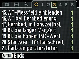 Pentax K-7 – Benutzermenü 3 [Foto: MediaNord]