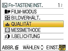 Panasonic Lumix DMC-GF1 – Einstellung der Fn-Taste [Foto: MediaNord]