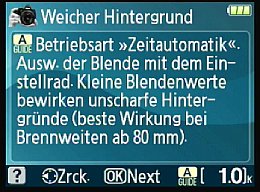 Nikon D3000 – Guide-Modus mit Anleitung [Foto: MediaNord]