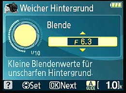 Nikon D3000 – Guide-Modus mit Einstellungshilfe [Foto: MediaNord]