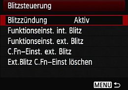 Canon EOS 7D – Blitzsteuerungsmenü [Foto: MediaNord]