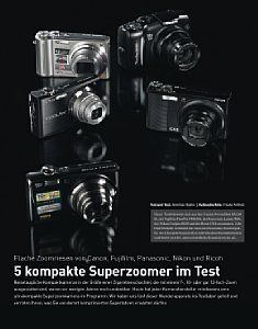 DigitalPhoto&nbsp;Kamera-Vergleichstest&nbsp;Flache Zoomriesen von Canon, Fujifilm, Panasonic und Ricoh