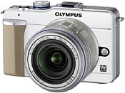 Olympus Pen E-PL1 wei&szlig; mit 14-42 mm 1:3.5-5.6 ED M silber
