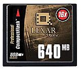 Lexar Hochgeschwindigkeits-Speicherkarte mit 640MByte [Foto: Lexar] [Foto: Foto: Lexar]