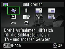 Pentax K-x – Bildbearbeitungsmenü [Foto: MediaNord]