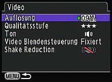 Pentax K-x – Videoeinstellungen [Foto: MediaNord]