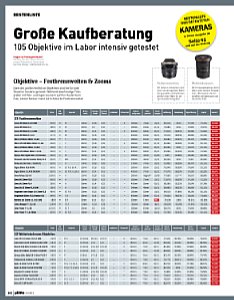 DigitalPhoto&nbsp;Objektiv-Marktübersicht&nbsp;105 Objektive im Labor intensiv getestet