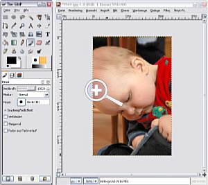 Bild 1: GIMP Arbeitsfläche [Foto: MediaNord]