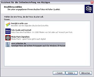 Bild 1: Bestellung von Abzügen mittels spezieller Software [Screenshot: MediaNord]