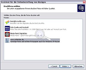 Bild 1: Bestellung von Abzügen mittels spezieller Software [Screenshot: MediaNord]