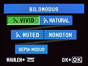 Olympus E-500 Bildmodusmenü  [Foto: MediaNord]