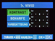 Olympus E-500 Farbsättigungsmenü   [Foto: MediaNord]