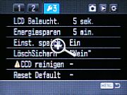 Konica Minolta Dynax 5D – Setup Menü 3   [Foto: MediaNord]