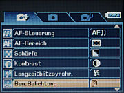 Kamera Einstellungsmenü 1   [Foto: MediaNord]