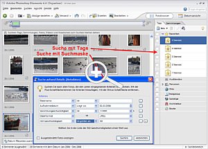 Bild 2: Suche im Fotobrowser/Organizer über Suchmaske oder Tags [Screenshot: MediaNord]