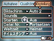 Casio Exilim EX-Z850 – Einstellungsmenü 2 [Screenshot:MediaNord]