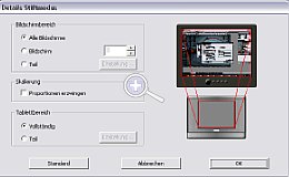 Wacom Graphire4 – Dienstprogramm zur optimalen Anpassung Anpassung der aktiven Fläche  [Screenshot: MediaNord]