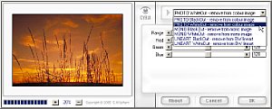 Cybia – Alphaworks Filterauswahl [Screenshot: Photoworld]