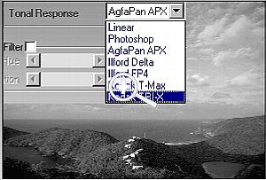 B/W Conversions Filmwahl [Screenshot: PhotoWorld]