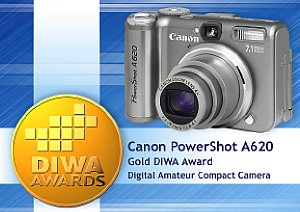 DIWA Gold Award für Canon Powershot A620 [Grafik: DIWA]