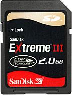 SanDisk SD EXTREME III 2 GByte Speicherkarte [Foto: SanDisk]