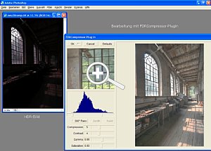 Bild2: Tonwertkomprimierung mit FDRCompressor Plug-In [Screenshot: Dr. Bernd Schäbler]