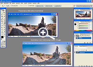 Bild4:  Aufhellung eines Weitwinkel-Panoramas [Screenshot: Dr. Bernd Schäbler]