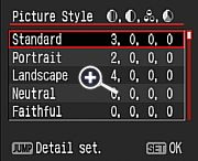 Canon EOS 400D Picture Styles Men� [Foto: MediaNord]