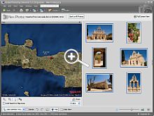 Photoshop Elements 5.0 präsentiert sich im schicken Dunkelgrau. Neu: Der Aufnahmeort eines Fotos lässt sich auf einer Karte markieren [Foto: Martin Vieten]